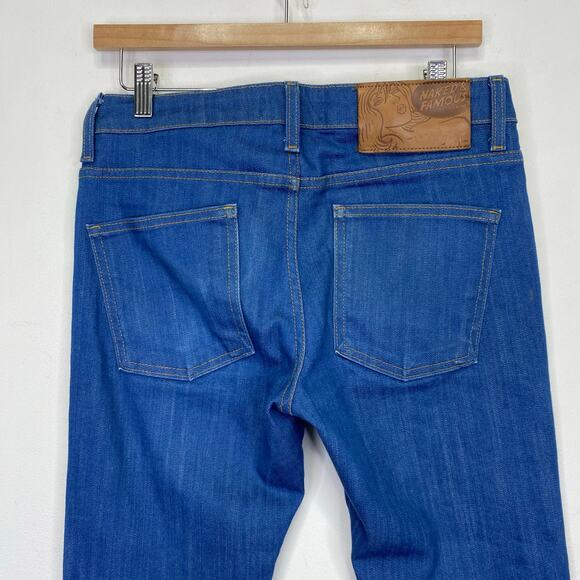 NAKED & FAMOUS Super Skinny Guy Jeans Mens 31 Japanese Denim Blue Button Fly - Picture 8 of 12